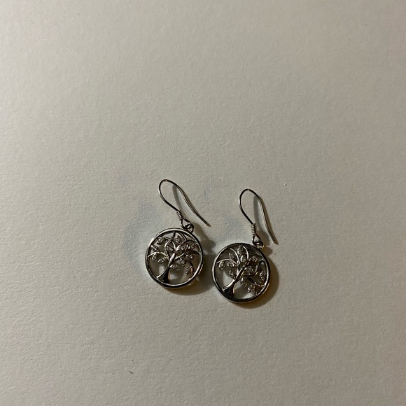 Sterling Silver Tree Of Life Drops Women Earrings fashion Design Style. - Picture 3 of 3